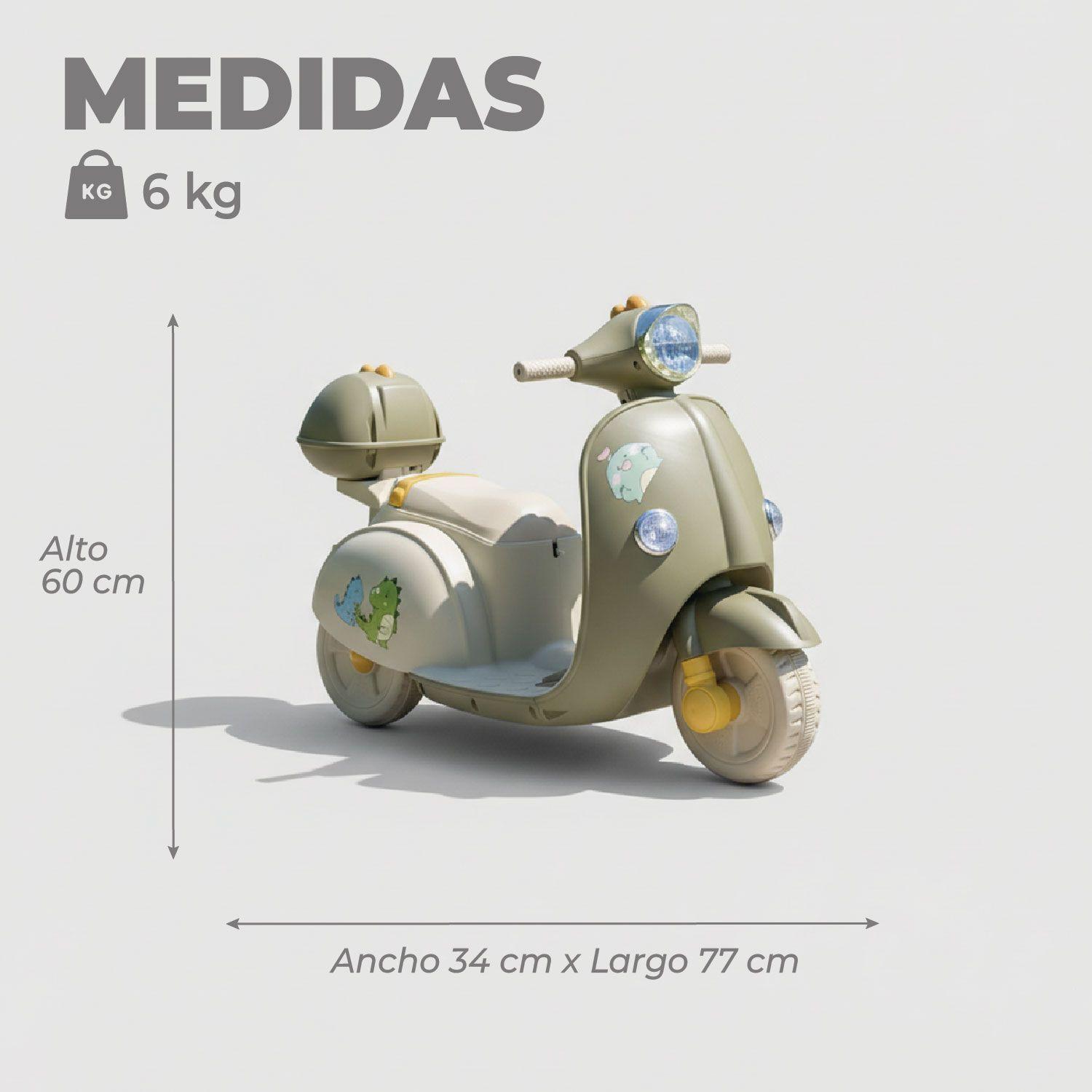 Moto Vespa Eléctrica Infantil DinoRide con Maletin -2