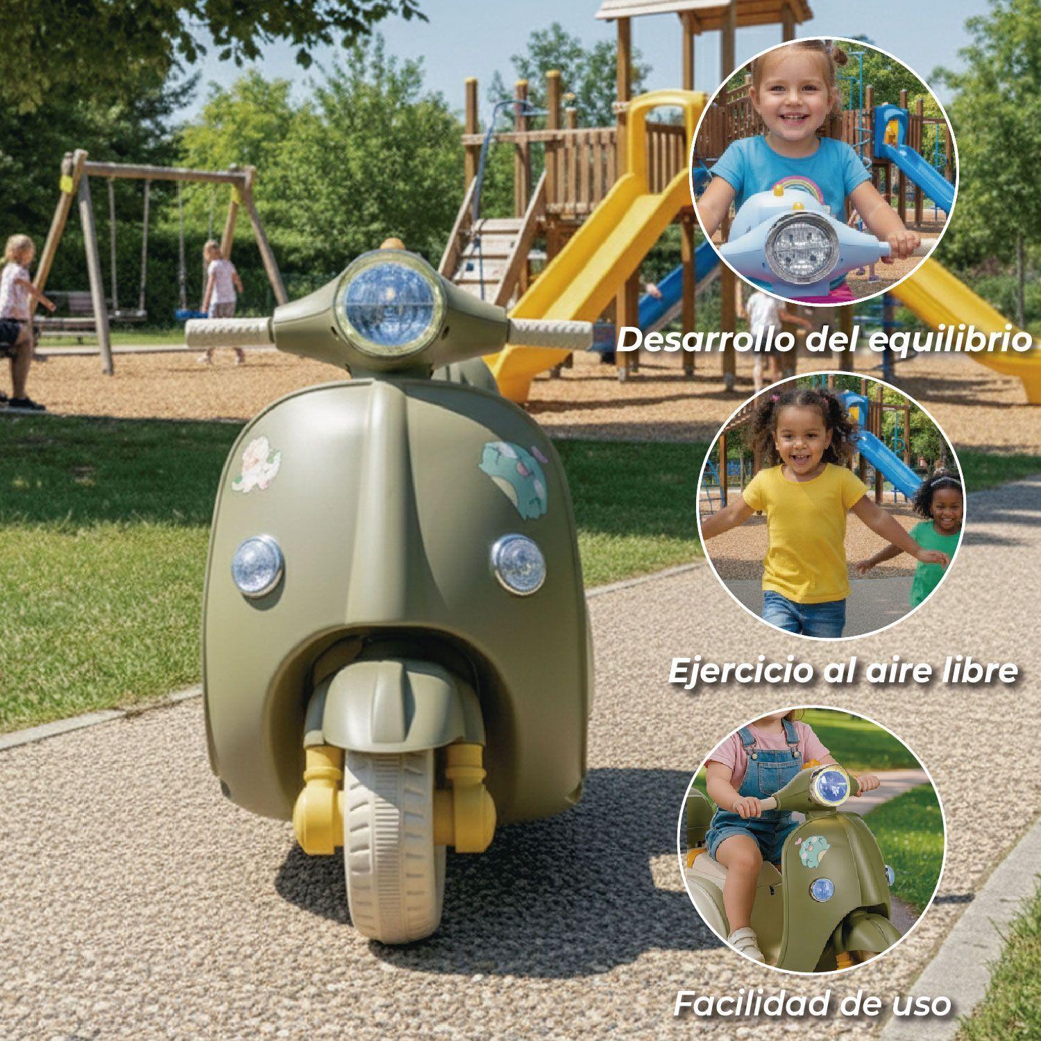 Moto Vespa Eléctrica Infantil DinoRide con Maletin -3