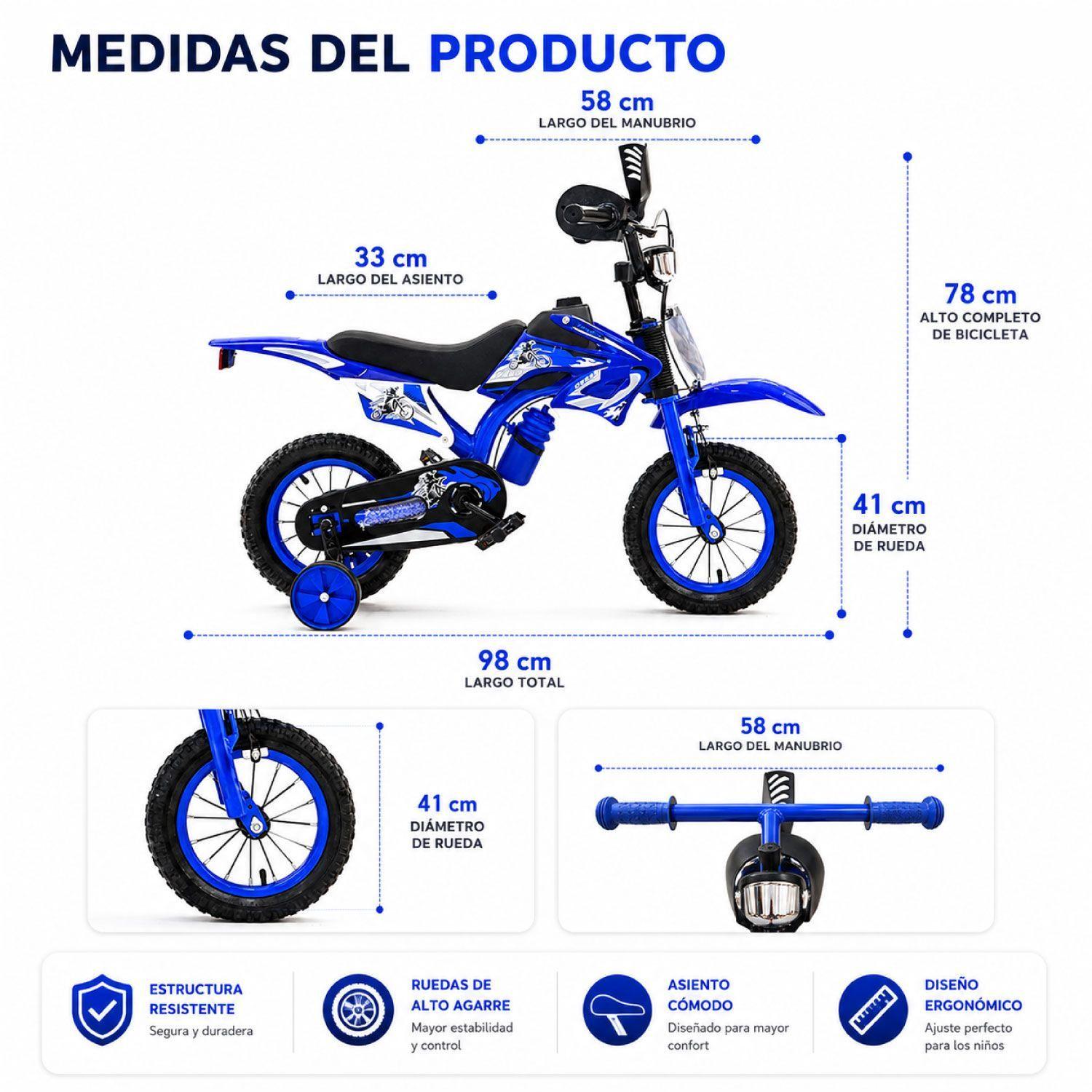 Bicicleta Aro16 Bicimoto Con Ruedas Estabilizadoras Infantil-2