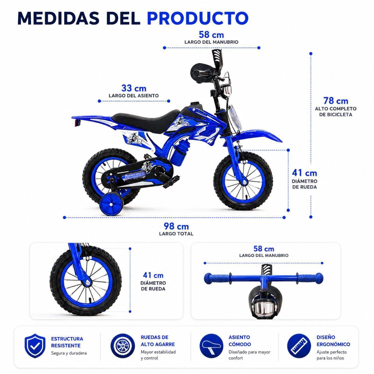 Bicicleta Aro16 Bicimoto Con Ruedas Estabilizadoras Infantil-2