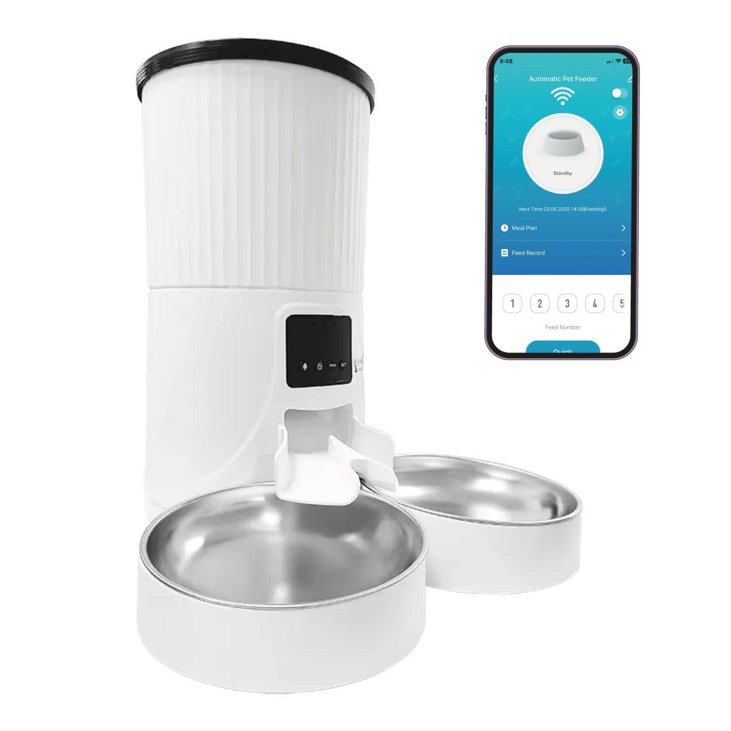 Dispensador Automatico Doble Comida Mascotas 4 lts. Wifi-0