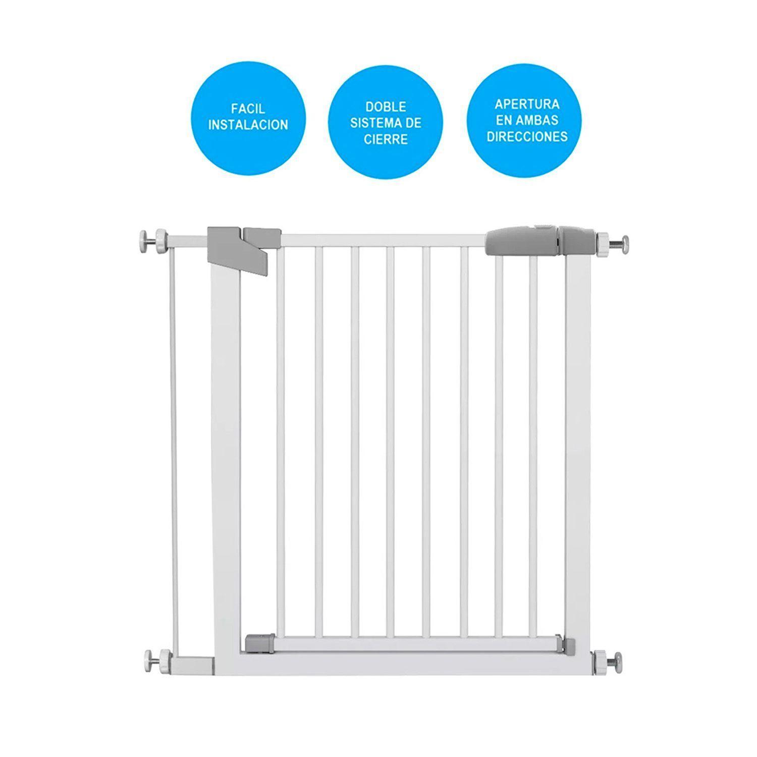 Reja de seguridad escalera para bebe y mascotas 76 a 90 cm-2