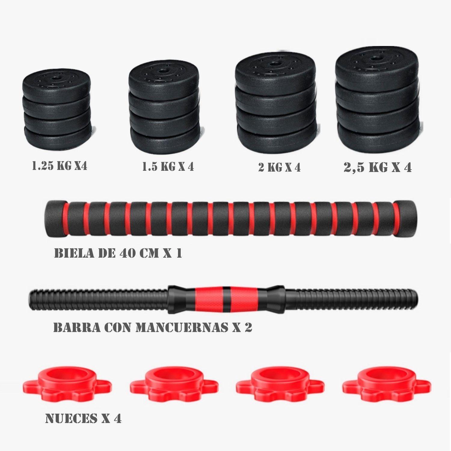 Set de Mancuernas de 30 Kg con Union Red-4