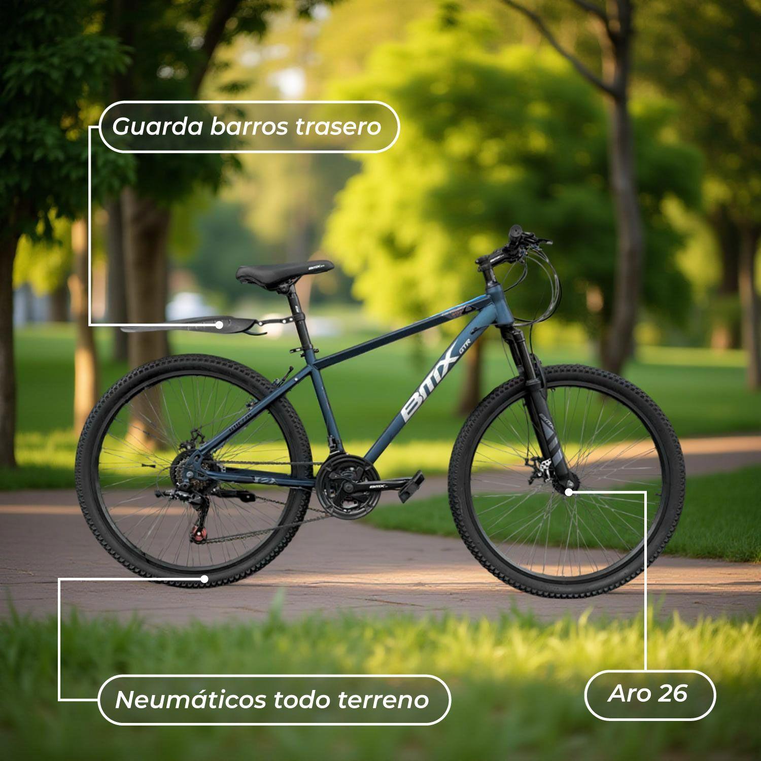 Bicicleta Aro 26 de Montaña Mtb Bitix Electric Blue-5