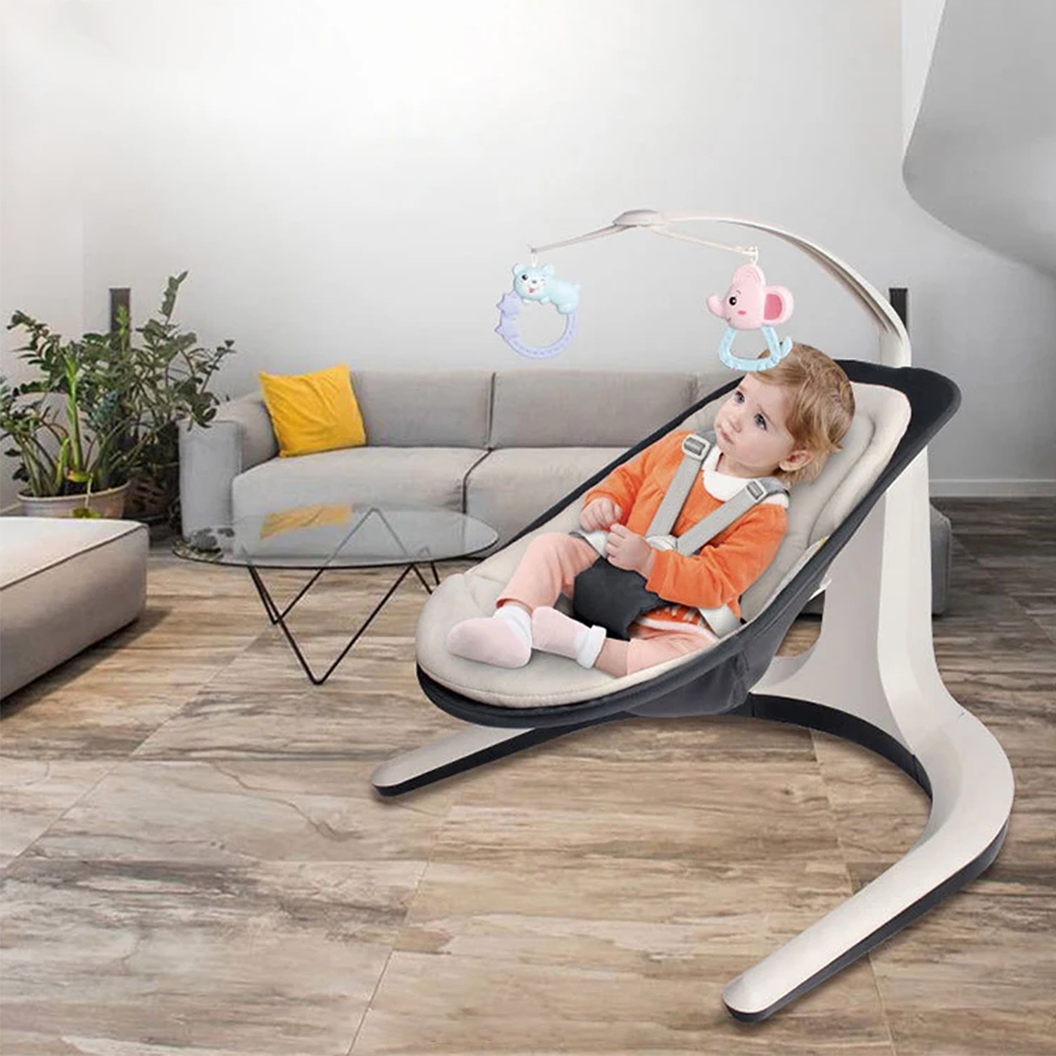 Silla Mecedora Inteligente para Bebé con Melodías Balanceo y Vibración-4