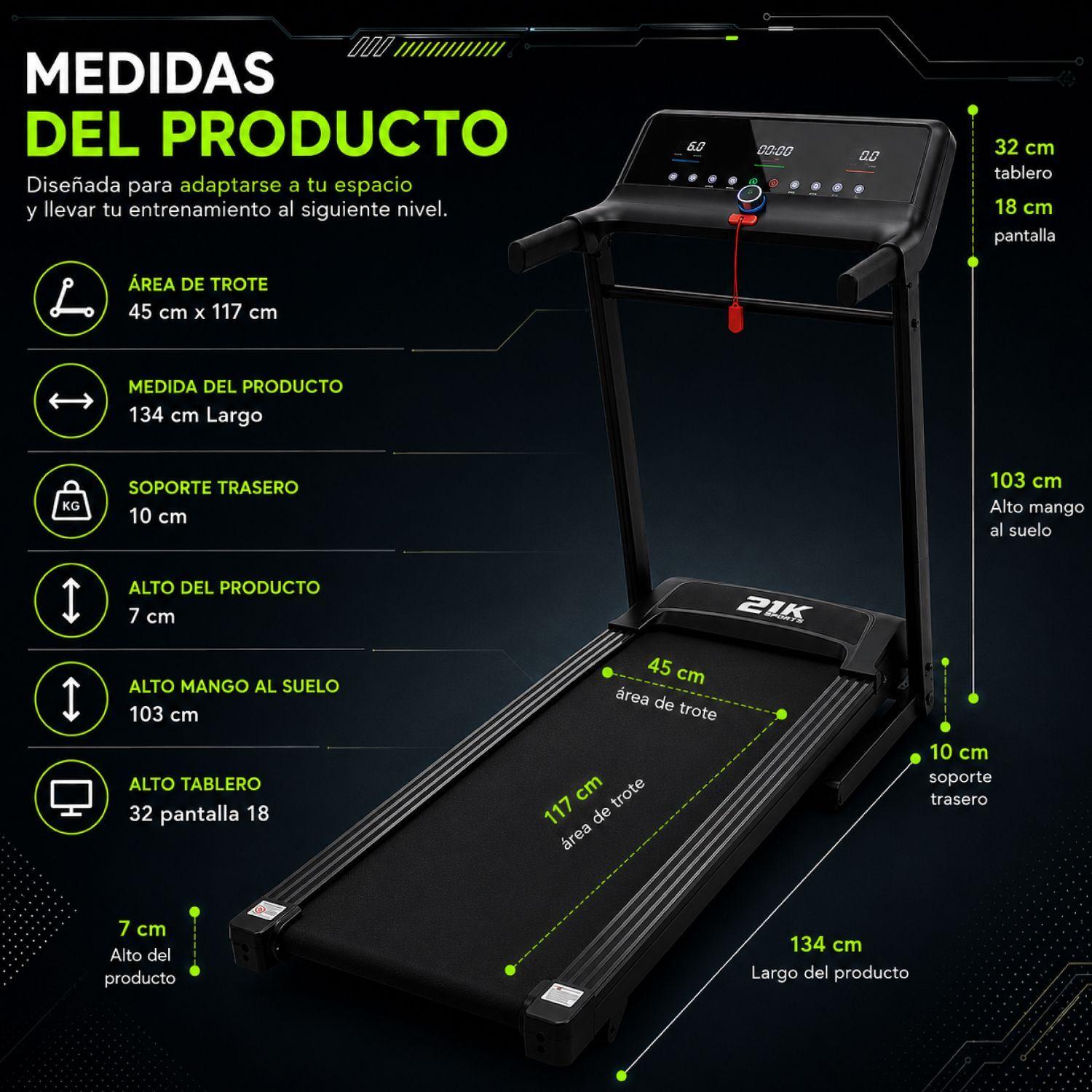 Trotadora Eléctrica 14km/h K900 Plegable-4