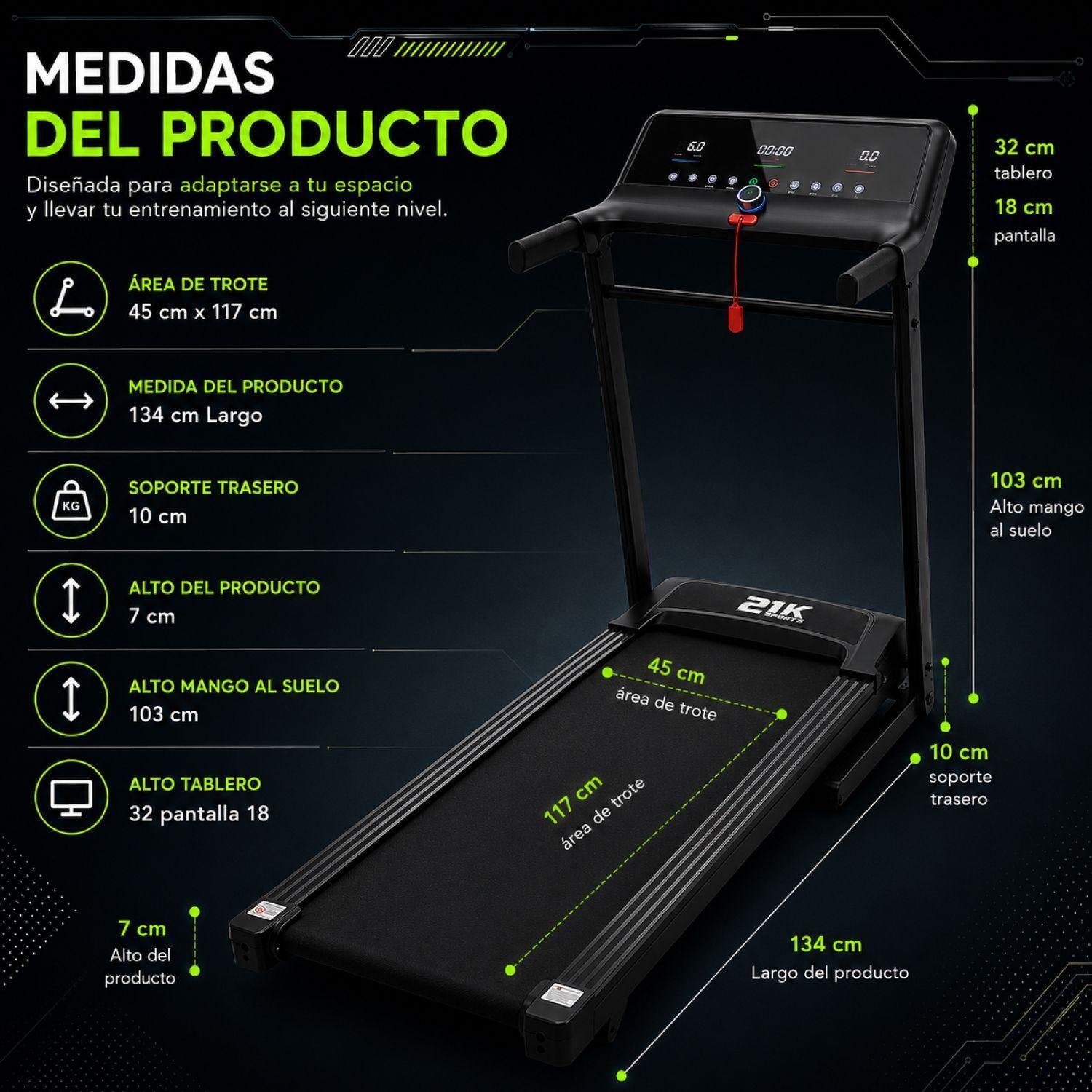 Trotadora Eléctrica 14km/h K900 Plegable-4