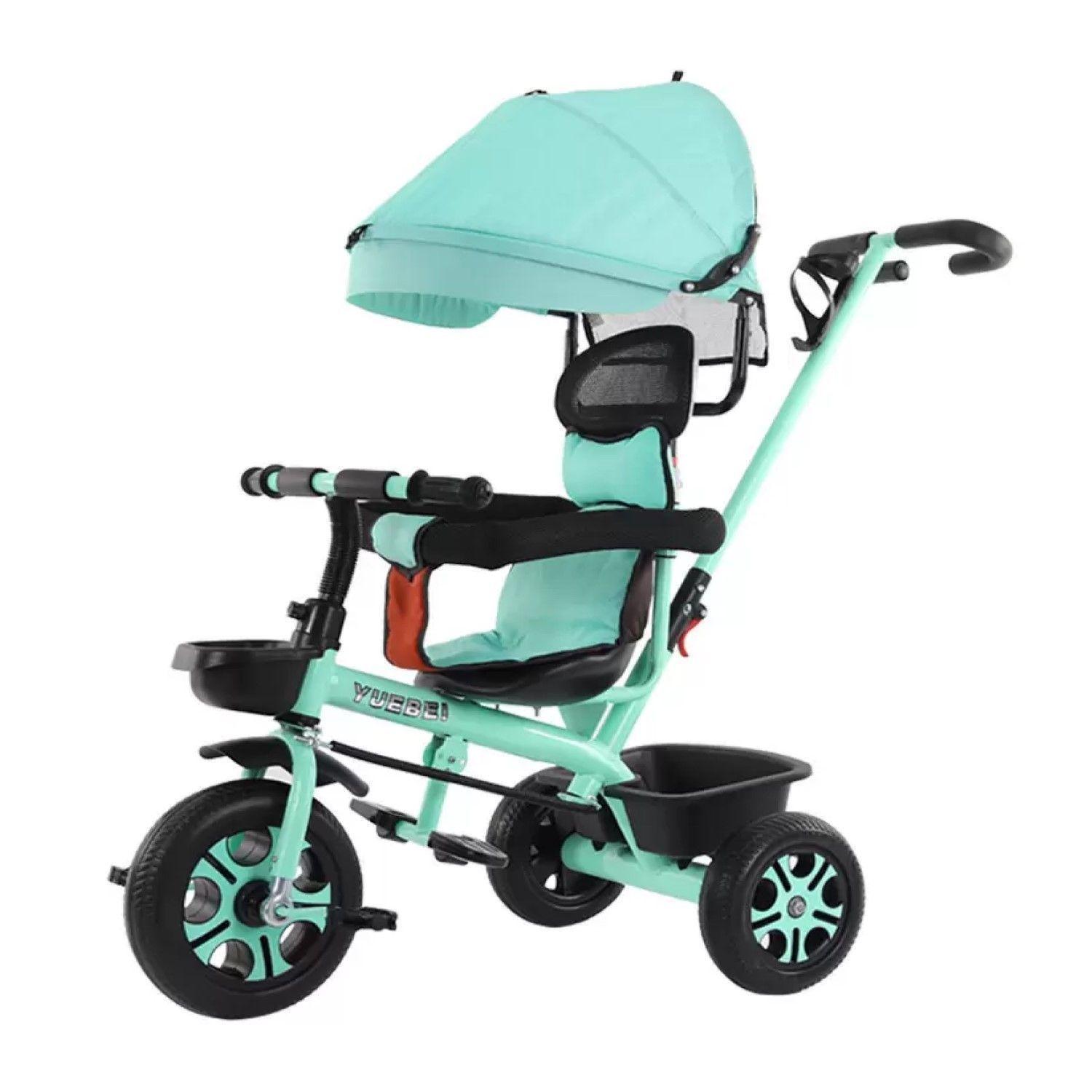 Coche Triciclo Infantil 4 En 1 Verde-0