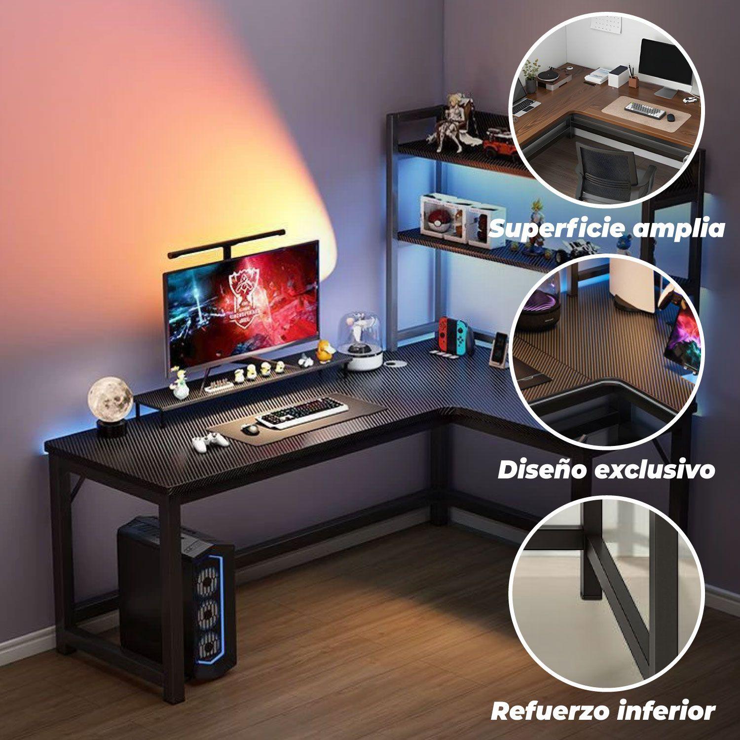 Escritorio Oficina Blacky L Derecho 140x100 cm-3