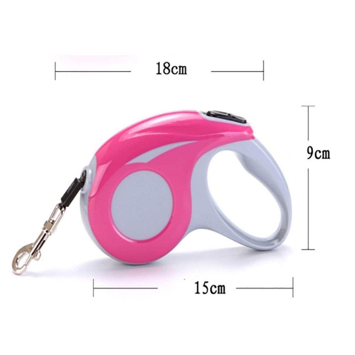 Correa Retractil Flexible 5 Metros Rosado-2