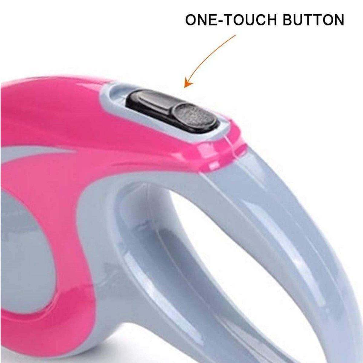Correa Retractil Flexible 5 Metros Rosado-4