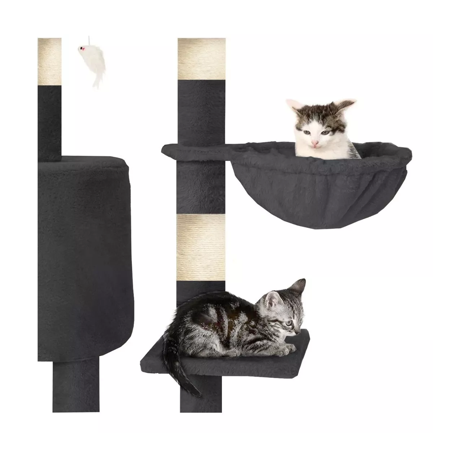 Torre Rascador Gatos 138cm Terciopelo Mas Juguetes-4