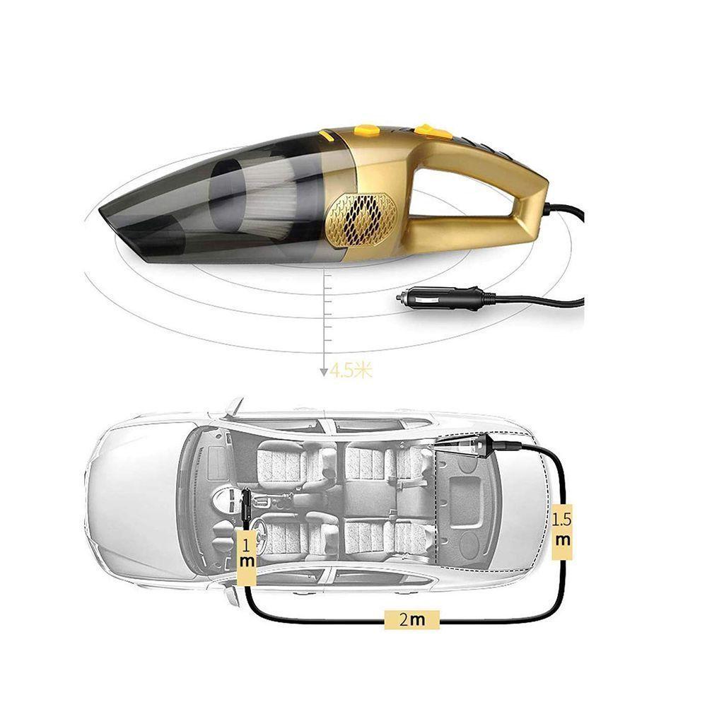 Aspiradora Inalambrica Portatil Para Auto Y Pieza + Accesorios Dorada-5