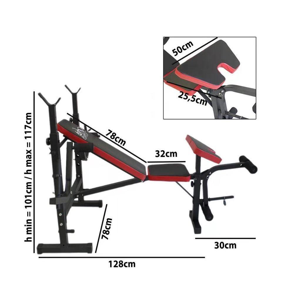 Press Banca Multifuncional Desmontable Con Respaldo Ajustable Sportime-3