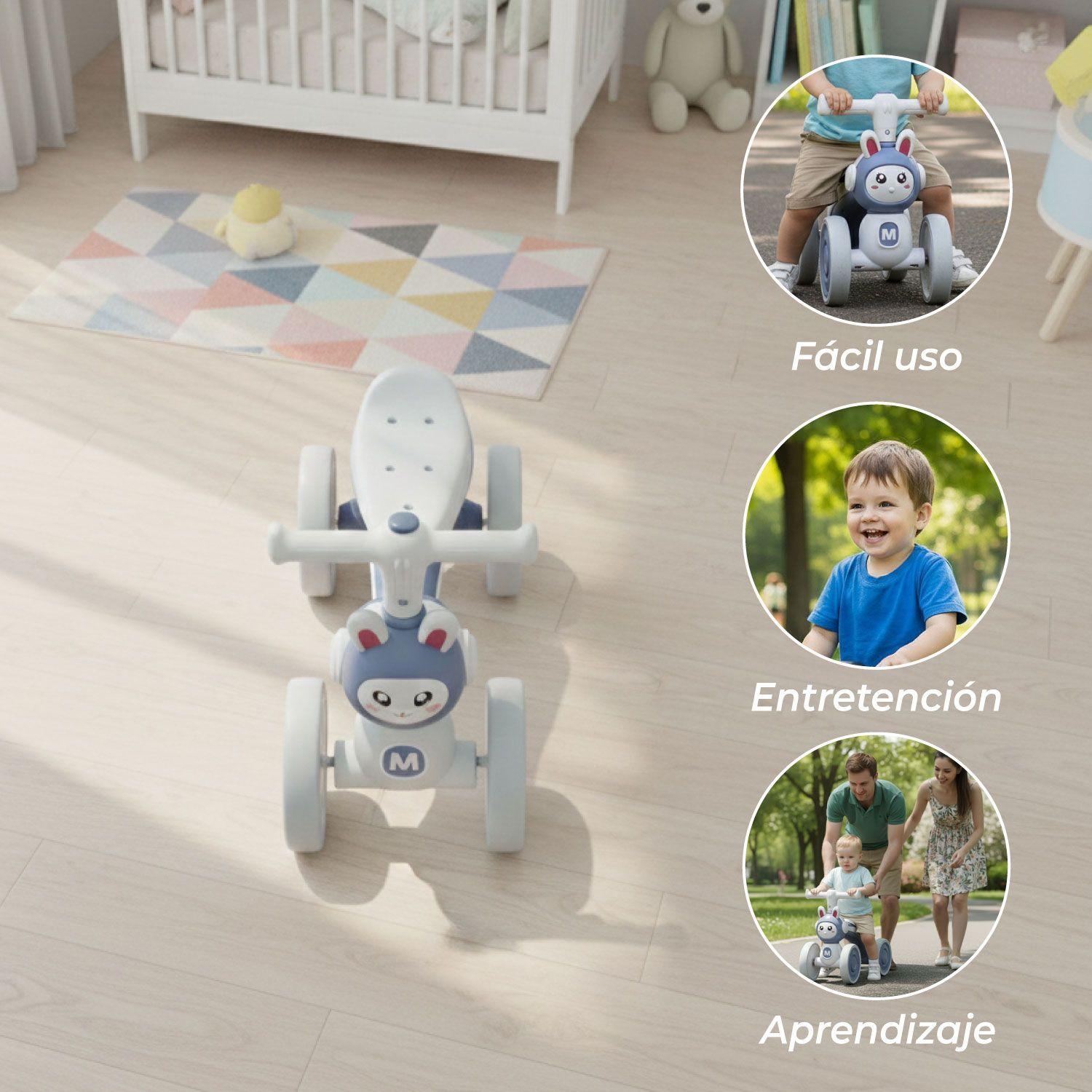 Correpasillos Bebé Bicicleta Equilibrio y Sonido Conejito-3