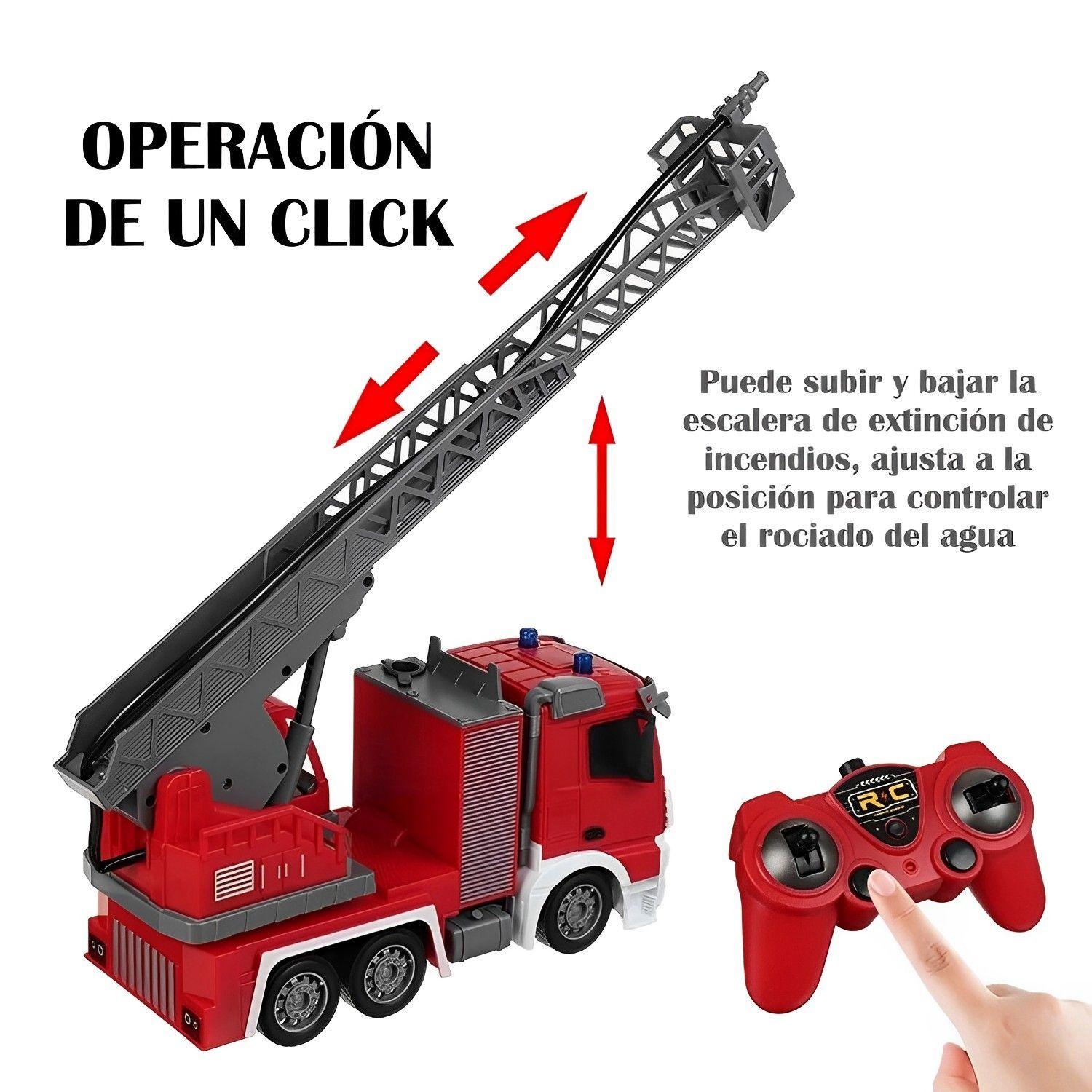 Camión de Bomberos a Control Remoto con Lanza Agua-3