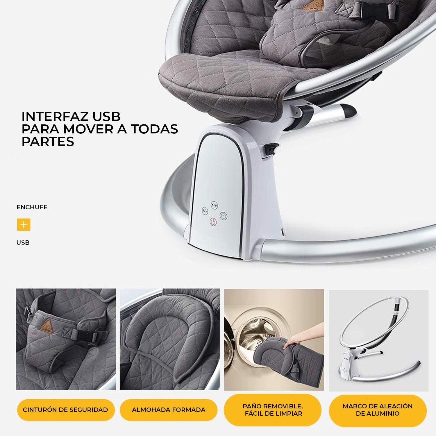 Silla inteligente para bebé asiento ajustable con temporizador y Bluetooth-2