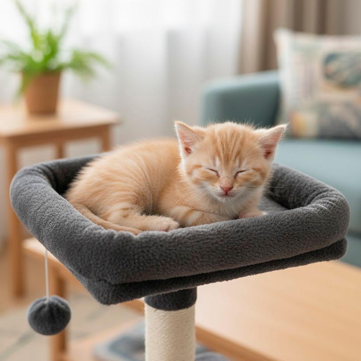 Rascador Gatos Tipo Torre 145cm Mas Hamaca Arbol Terciopelo-3