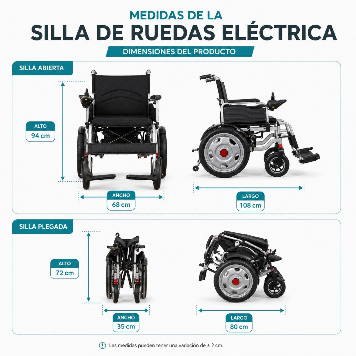 Silla De Ruedas Eléctrica Plegable Para Adulto Con Joystick-2
