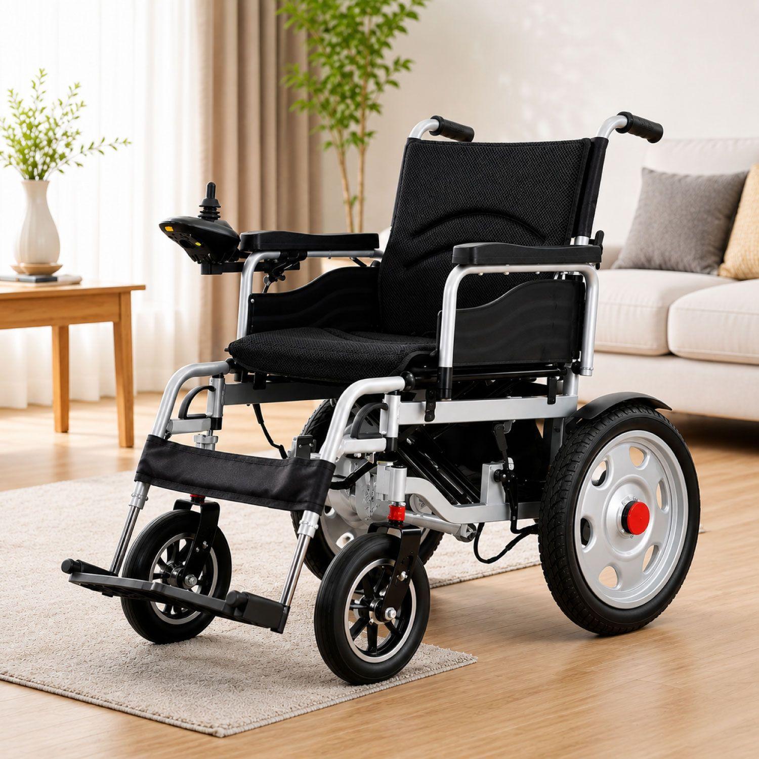 Silla De Ruedas Eléctrica Plegable Para Adulto Con Joystick-4
