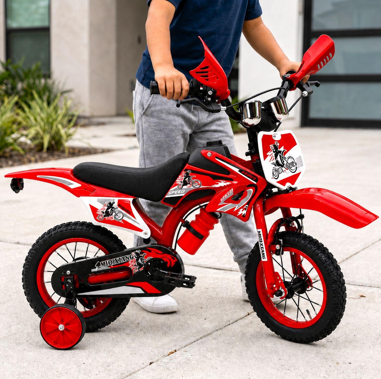 Bicicleta Aro12 Bicimoto Con Ruedas Estabilizadoras Infantil-4