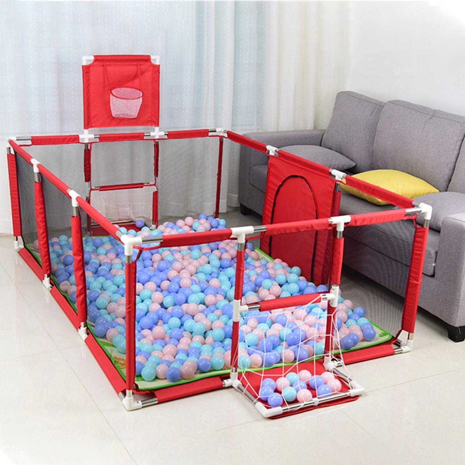 Corral Seguridad Bebes  Aro De Basket 180cm Rojo-4