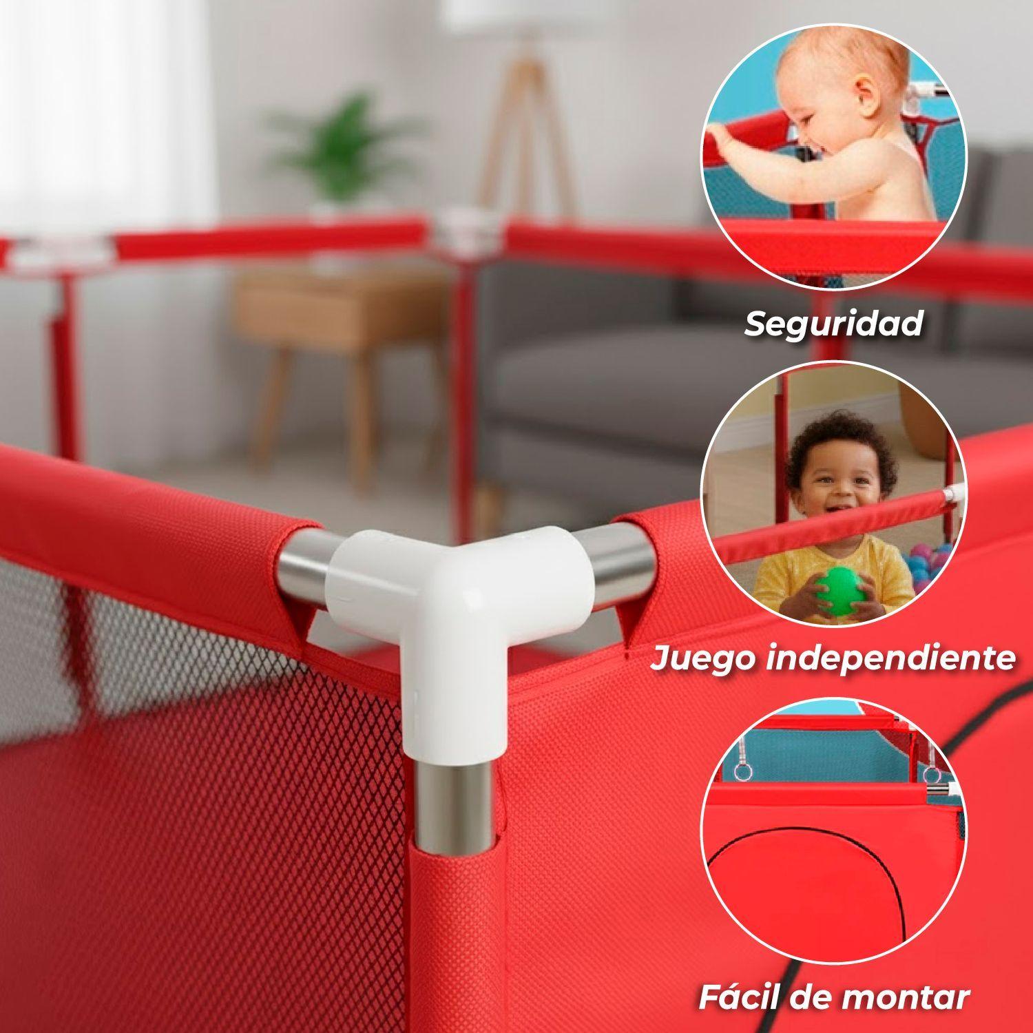 Corral Seguridad Bebes  Aro De Basket 180cm Rojo-2