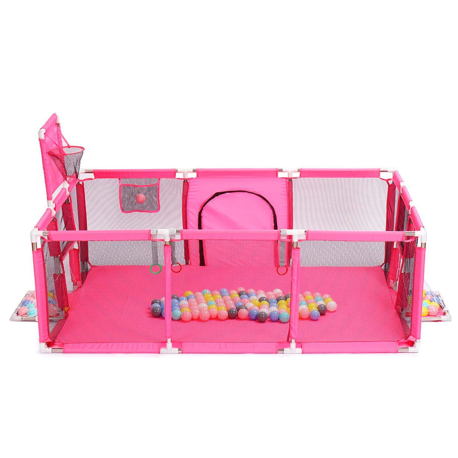 Corral Seguridad Bebes  Aro De Basket 180cm Rosado-2