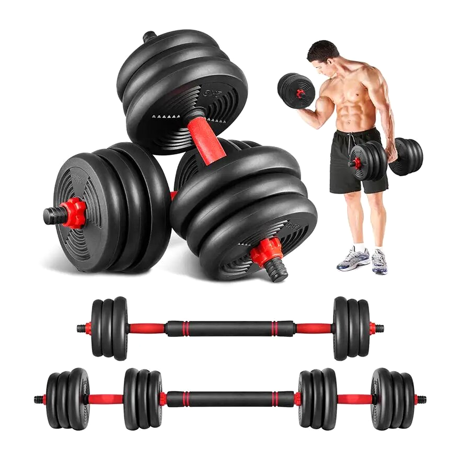 Set de Mancuernas de 10 Kg con Union Red-4