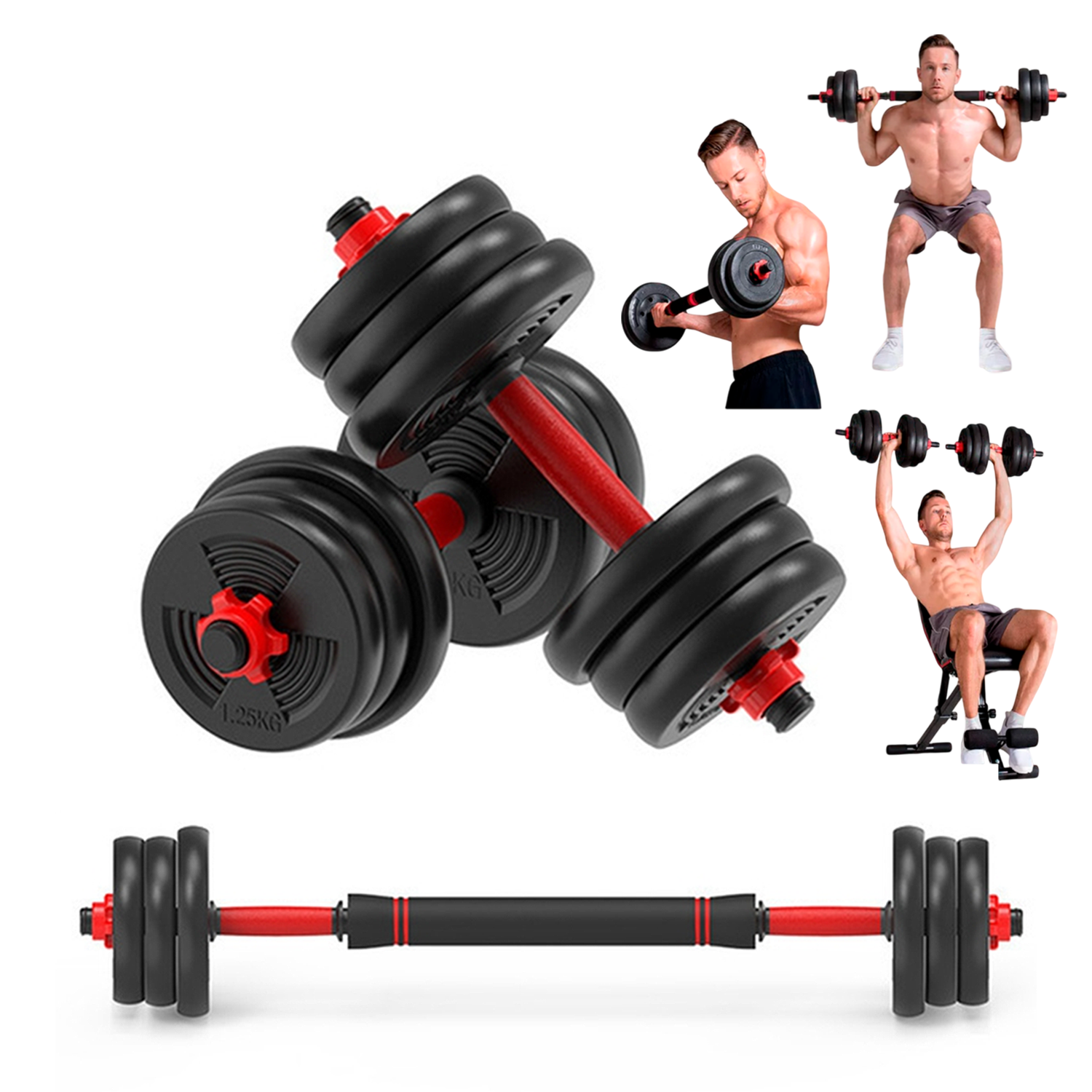 Set de Mancuernas de 10 Kg con Union Red-2