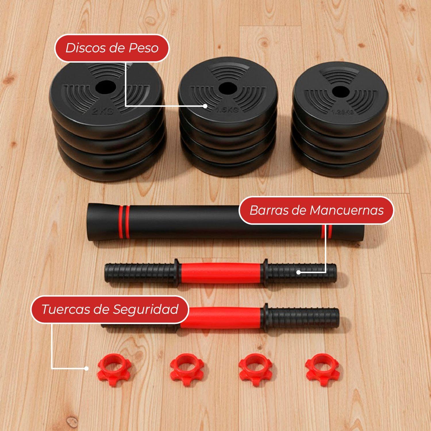 Set de Mancuernas de 10 Kg con Union Red-4