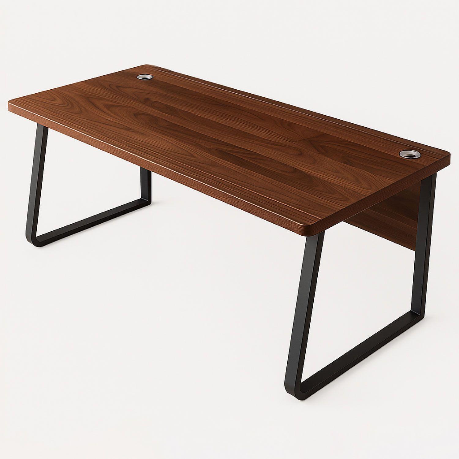 Escritorio Oficina Round Leg Posh Antideslizante Brown 160cm-0