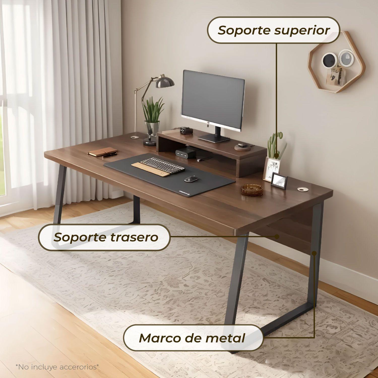 Escritorio Oficina Round Leg Posh Antideslizante Brown 160cm-5