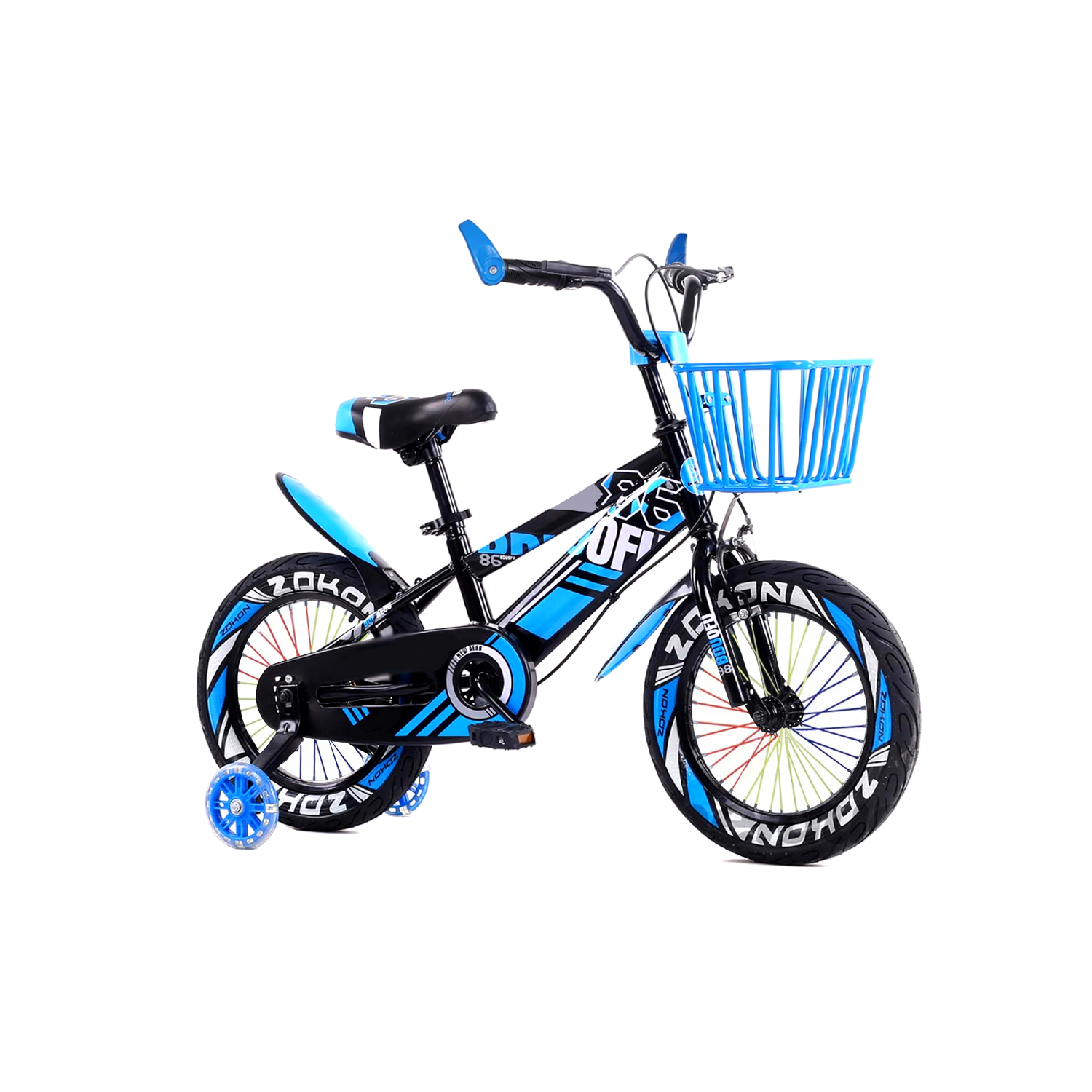 Bicicleta de montaña para Niños Luces LED y Colores Aro 12 Celeste-0