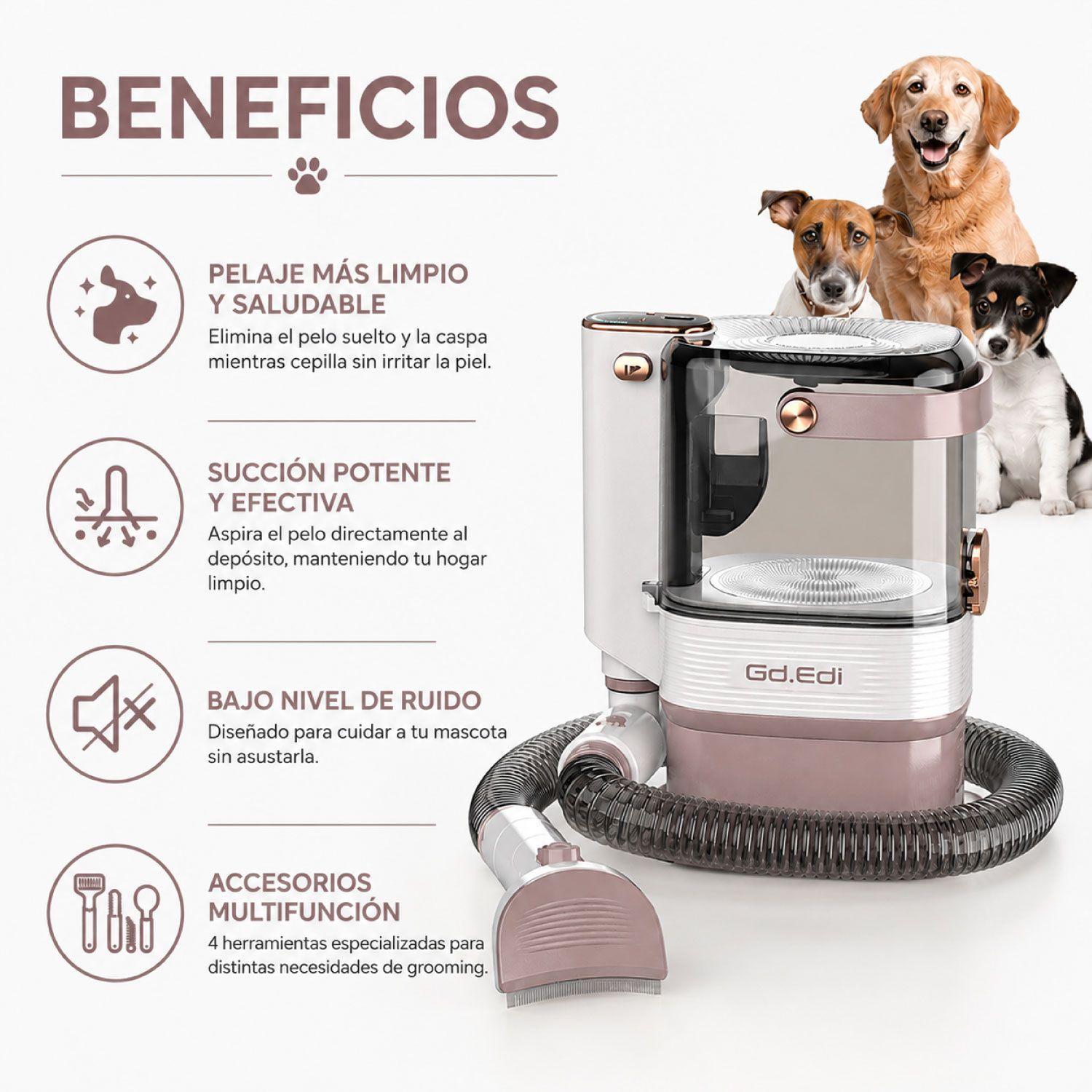 Kit de Aseo Para Mascotas Cortapelo y Aspiradora Perro Gato-2