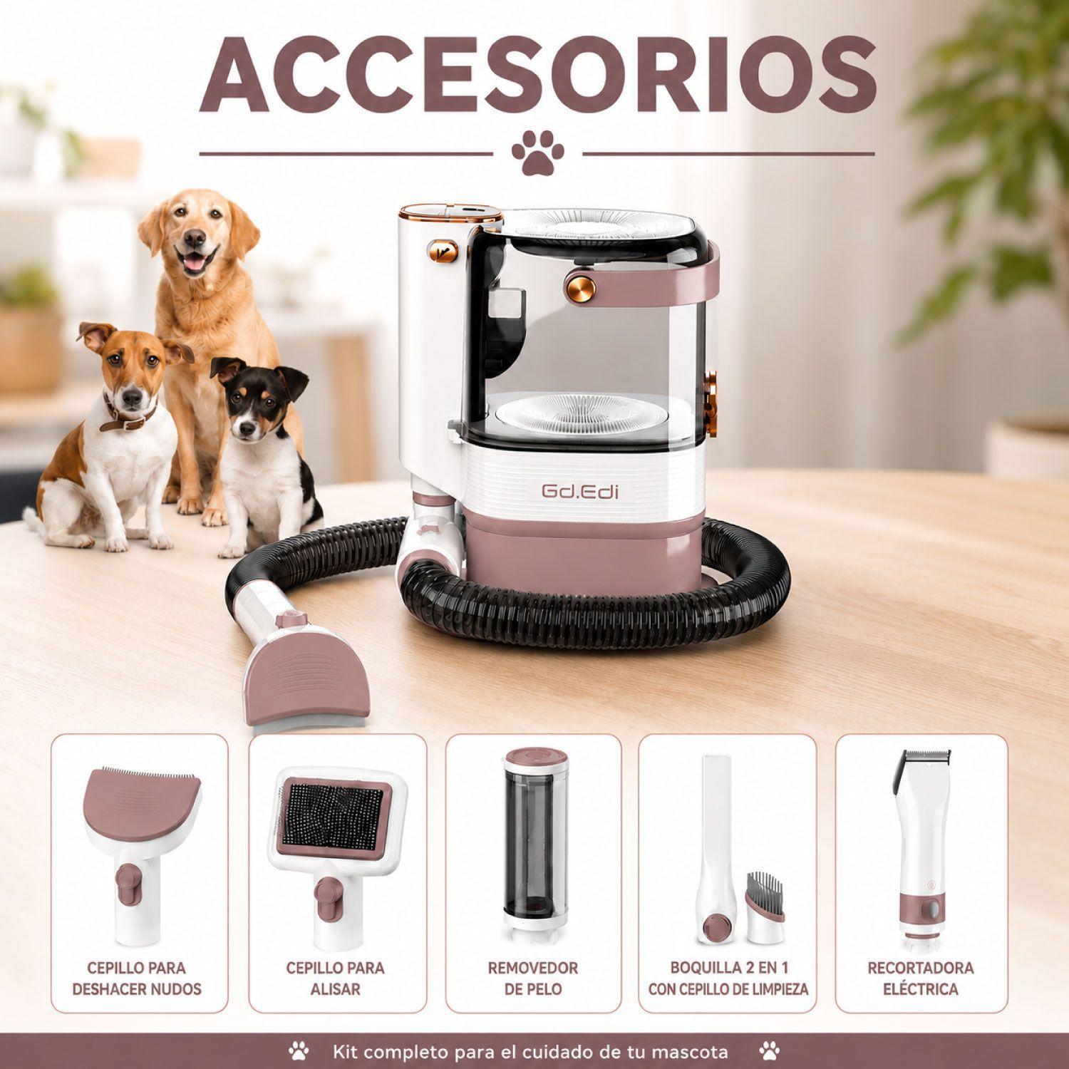 Kit de Aseo Para Mascotas Cortapelo y Aspiradora Perro Gato-4