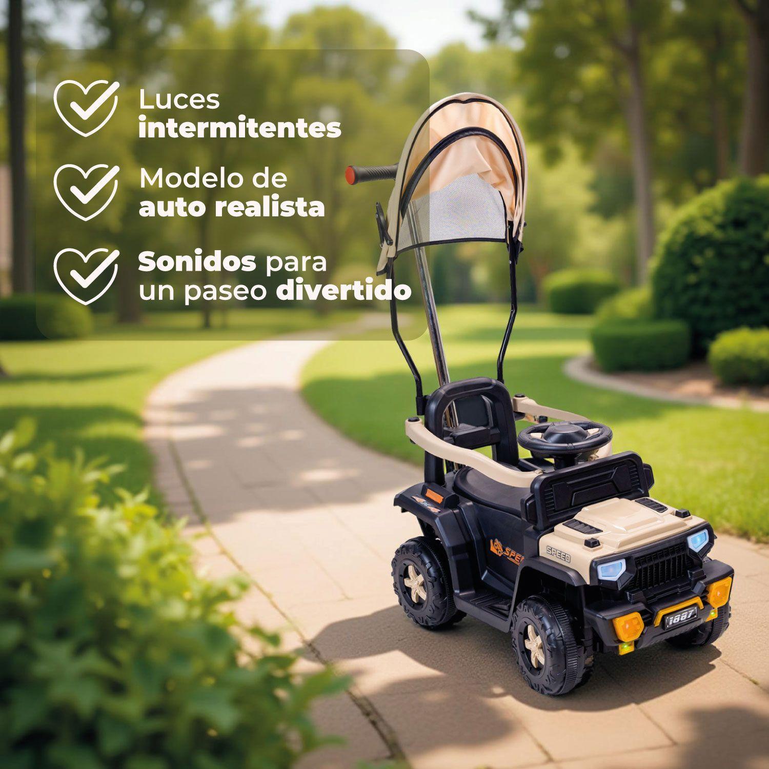 Auto Correpasillo Eléctrico Mango Direccional Luces y Sonido-6