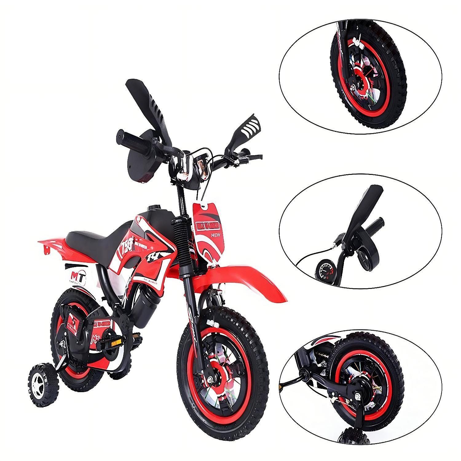 Bicimoto Bicicleta Infantil Con Sonidos Aro 12 Rojo-3