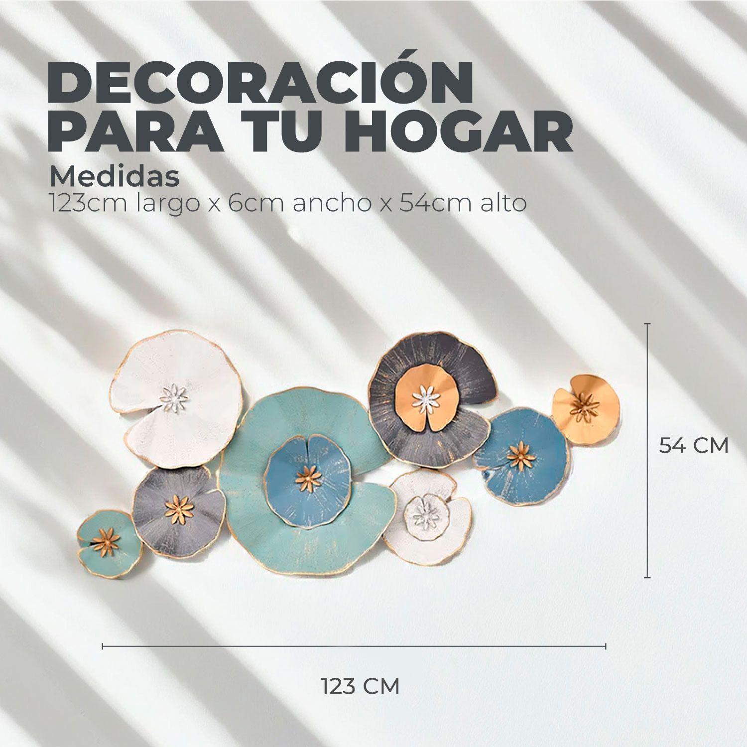 Cuadro Decorativo Adorno Pared Metalico Flores-3