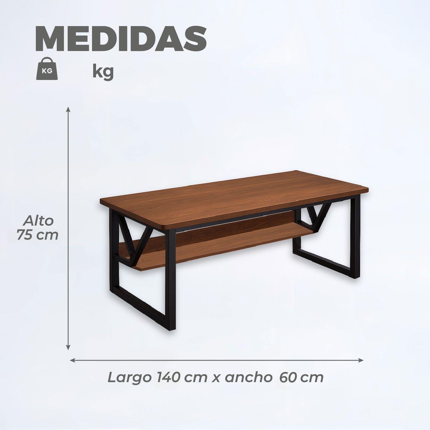 Escritorio Oficina Brown Moderno con Repisa 140X60cm-2