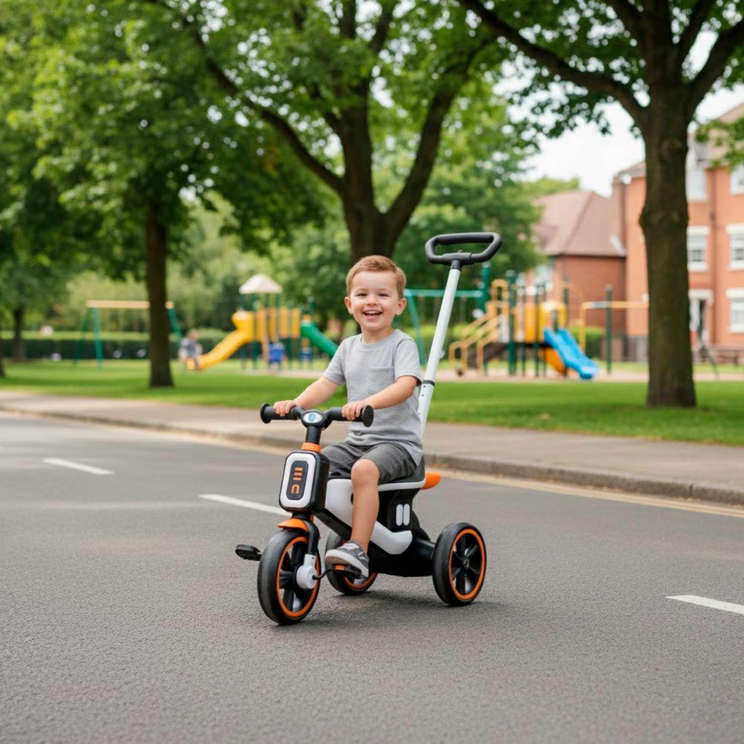 Triciclo Coche a Pedal 2 en 1 con Mango Desmontable-3