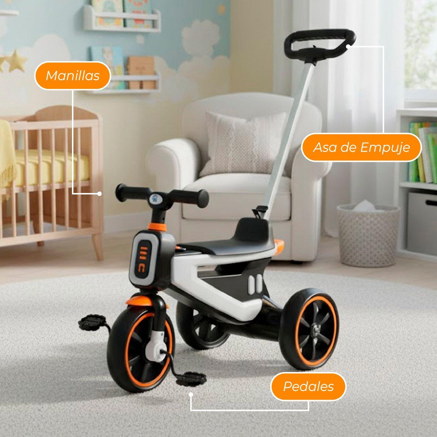 Triciclo Coche a Pedal 2 en 1 con Mango Desmontable-4