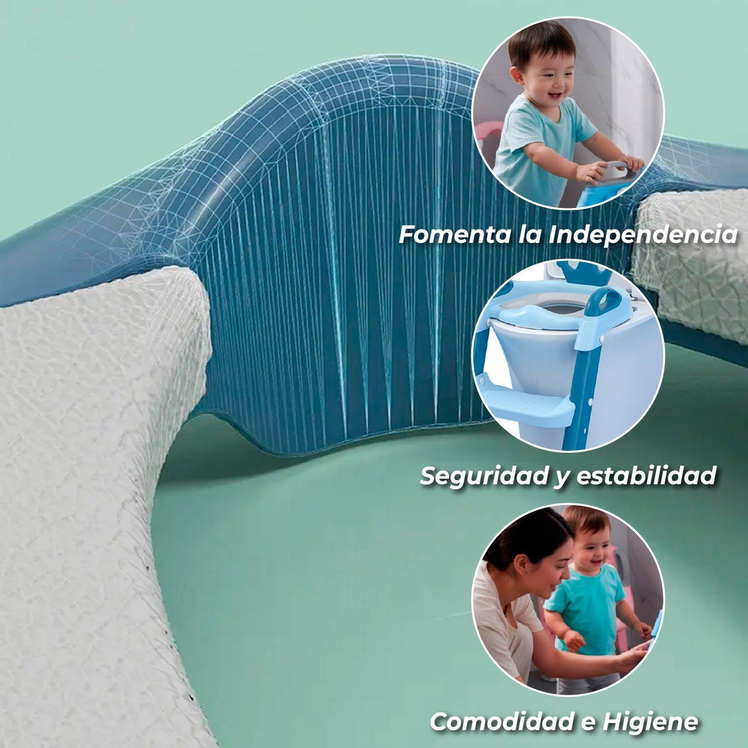 Escalera Asiento Adaptador De Baño Pelela Niños Azul-2