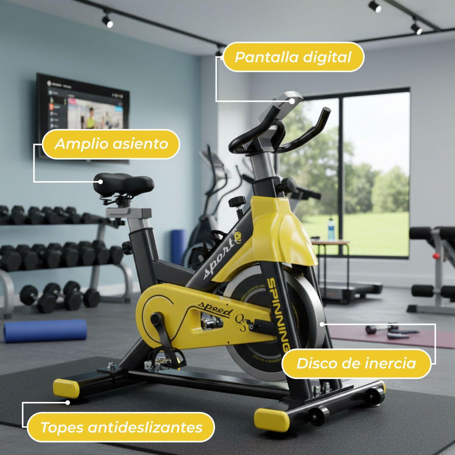 Bicicleta Spinning Estática Q2 Pro 6 KG con Monitor-5