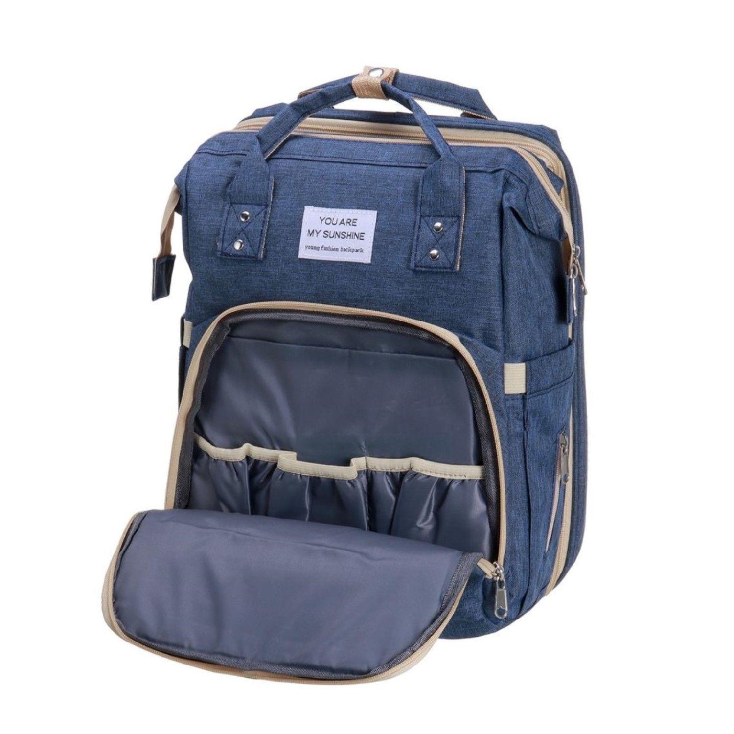 Mochila Pañalera 3 en 1 Cuna Mudador Portatil Bebe-5