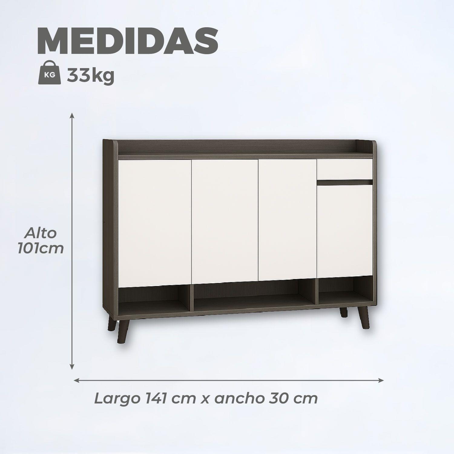 Zapatero Silver 4 Puertas con Cajon Organizador Estante 140Cm-2