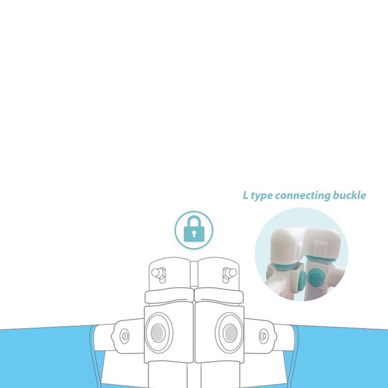 Baranda de Cama Seguridad Para Bebe Plegable 180 cm. Celeste-3
