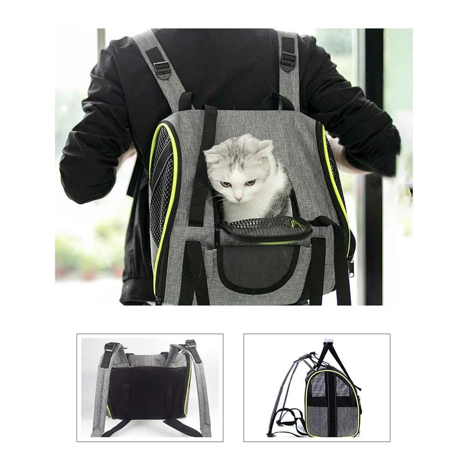 Bolso Transportador Mascotas Perro Gato Respirable-5