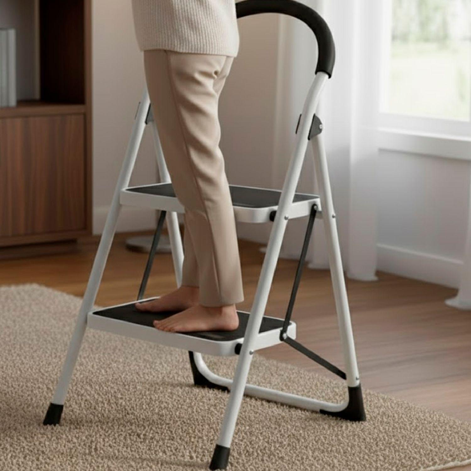 Escalera Piso Escala Plegable 2 Peldaños Resistente-3