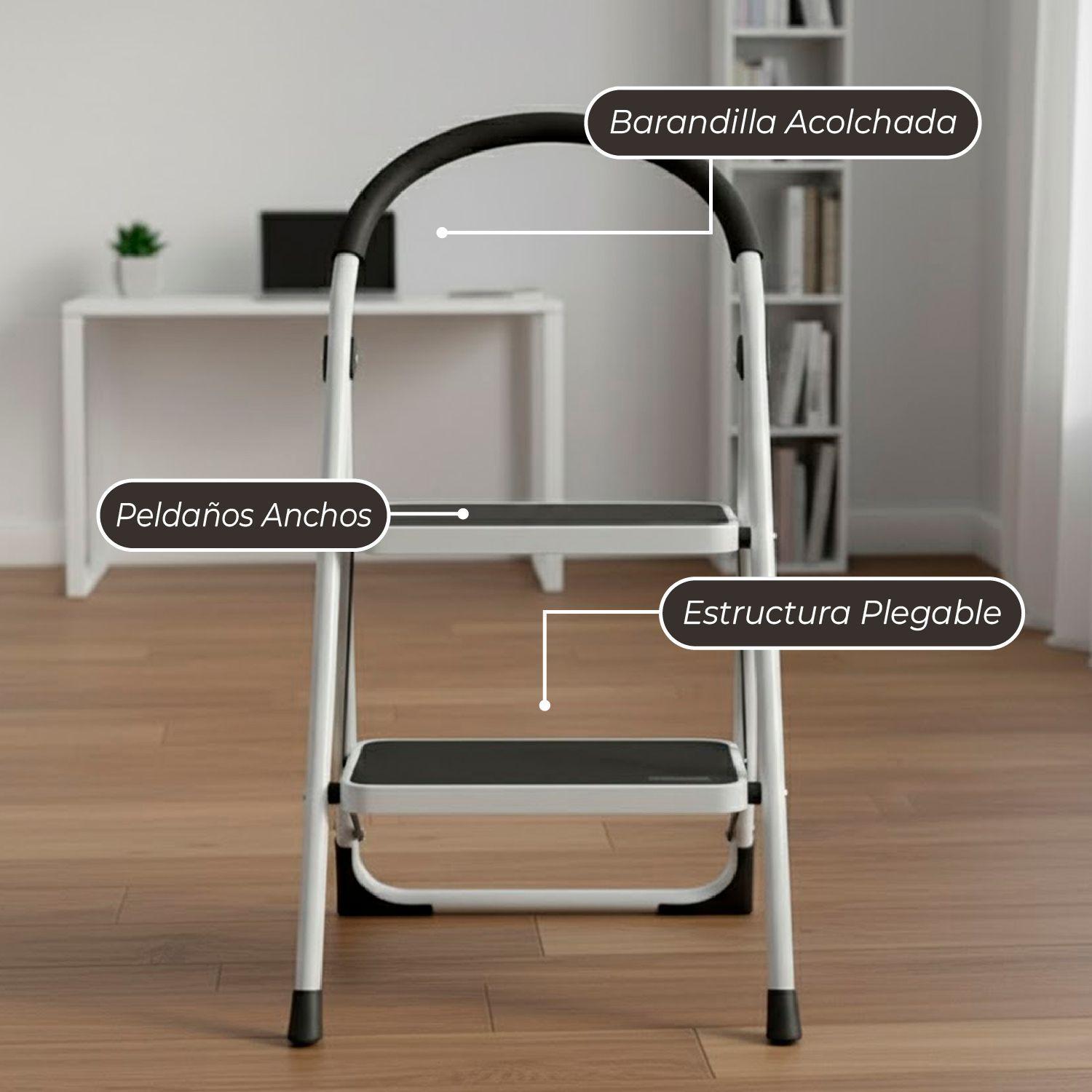 Escalera Piso Escala Plegable 2 Peldaños Resistente-4